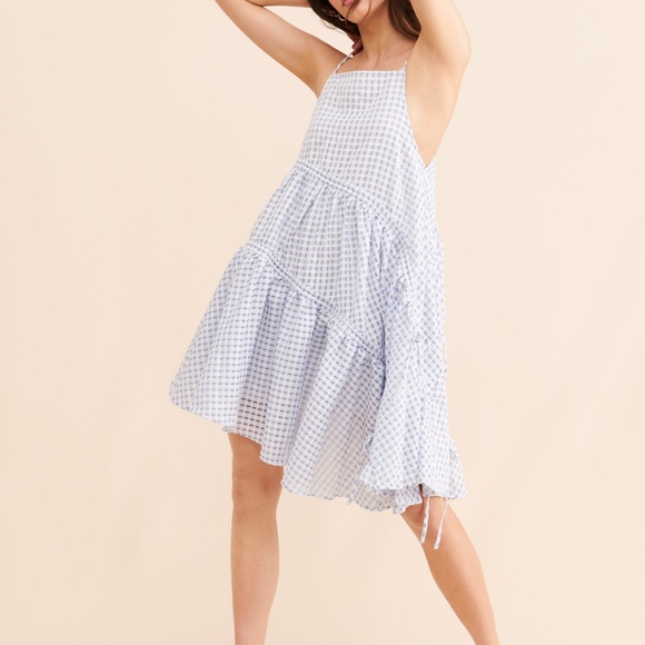 Anthropologie Ghospell Blue and White Gingham Dress - Picture 1 of 7